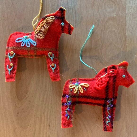 DALA HORSE Hand Embroidered Ornaments. NEW (Lot 10) - Picture 2 of 4